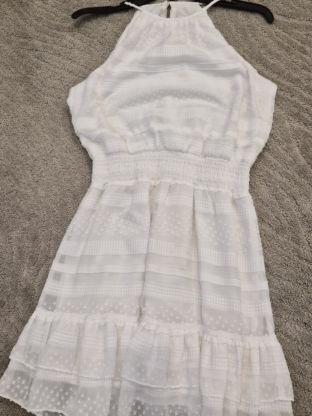 Gianni Bini White Sleeveless Textured Dress - Size 4